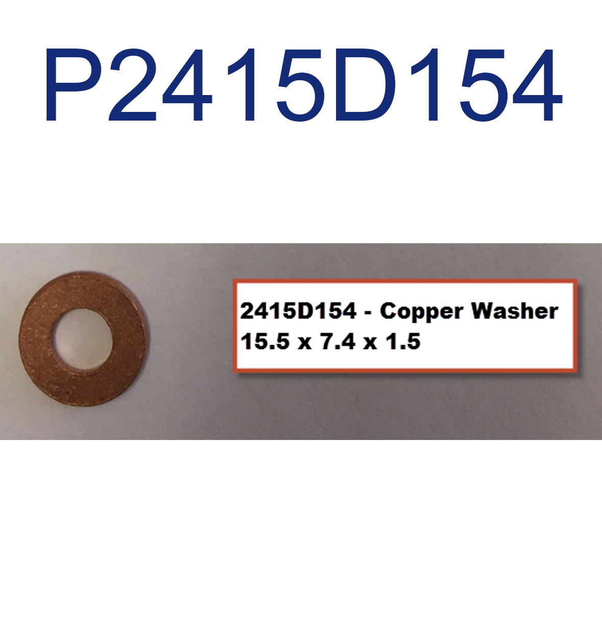 WASHER, INJECTOR, COPPER, 1104/1106