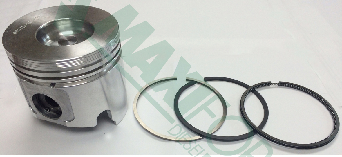 PISTON WITH RINGS, TNV88, 0.25 mm
