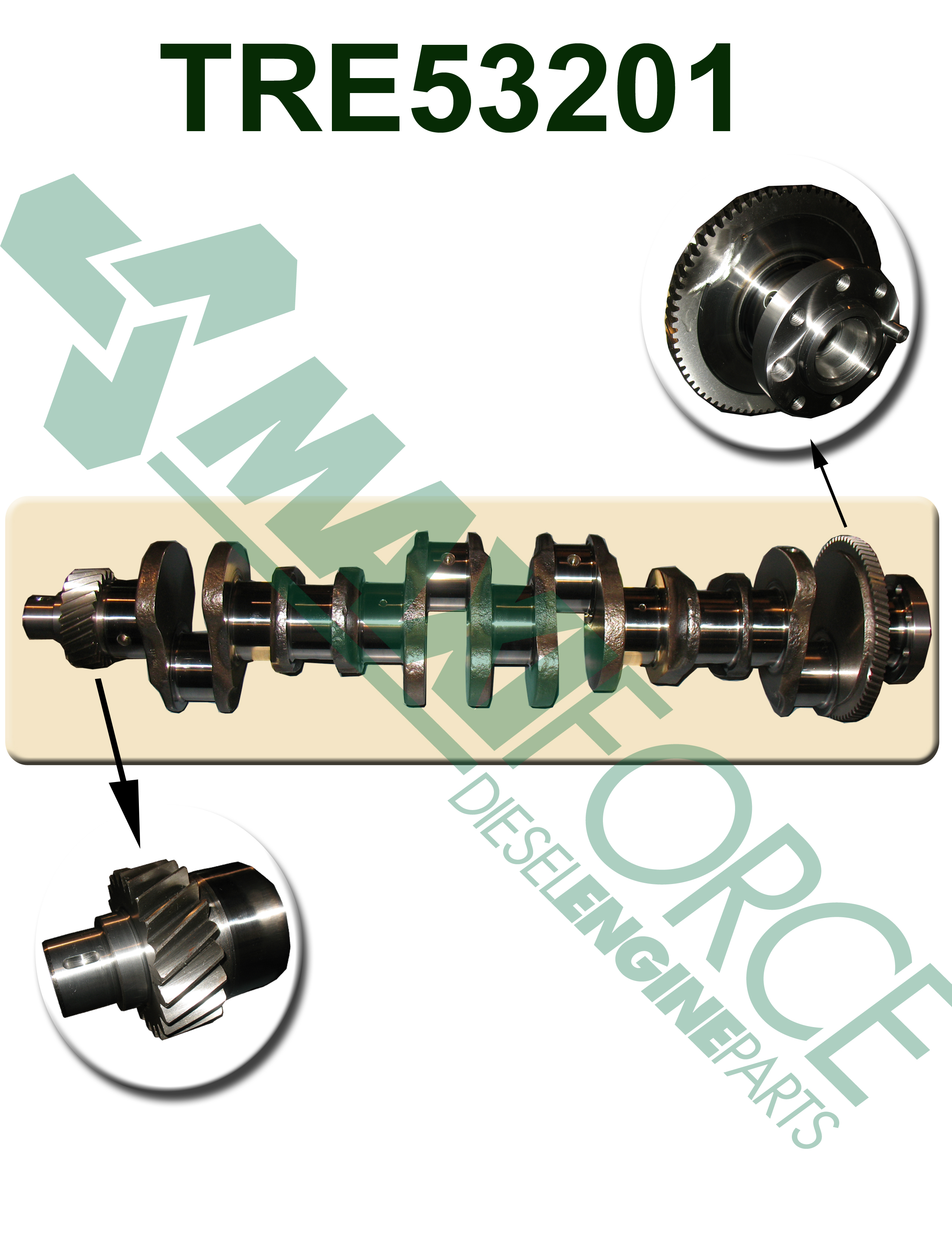 CRANKSHAFT, LONG SNOUT, 6076, FORGED